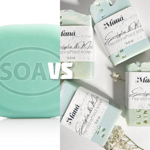 Difference between Comercial soap and Handmade soap.